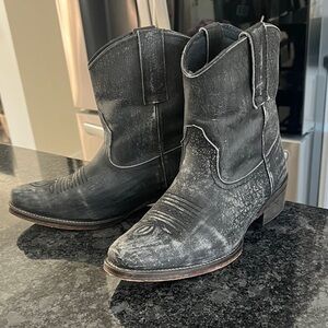 Black Leather Cowboy Boots